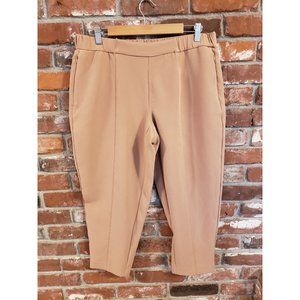Liz Claiborne classic brown tapered leg elastic waist dress pants. Size PL